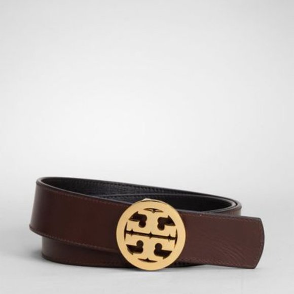 Tory Burch Accessories - Tory Burch Reversible Saffiano Black/Brown Belt XS